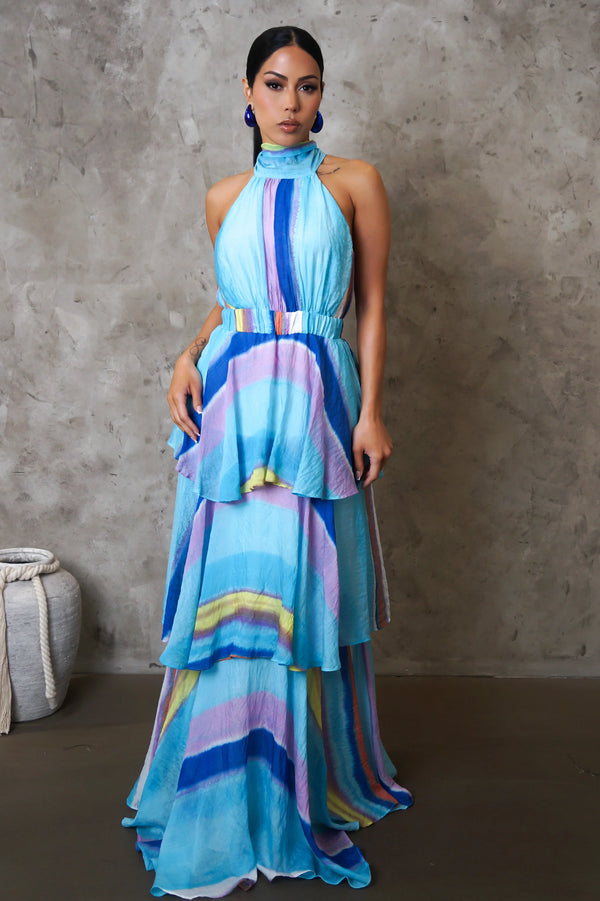 Fantasy Maxi Dress - Blue